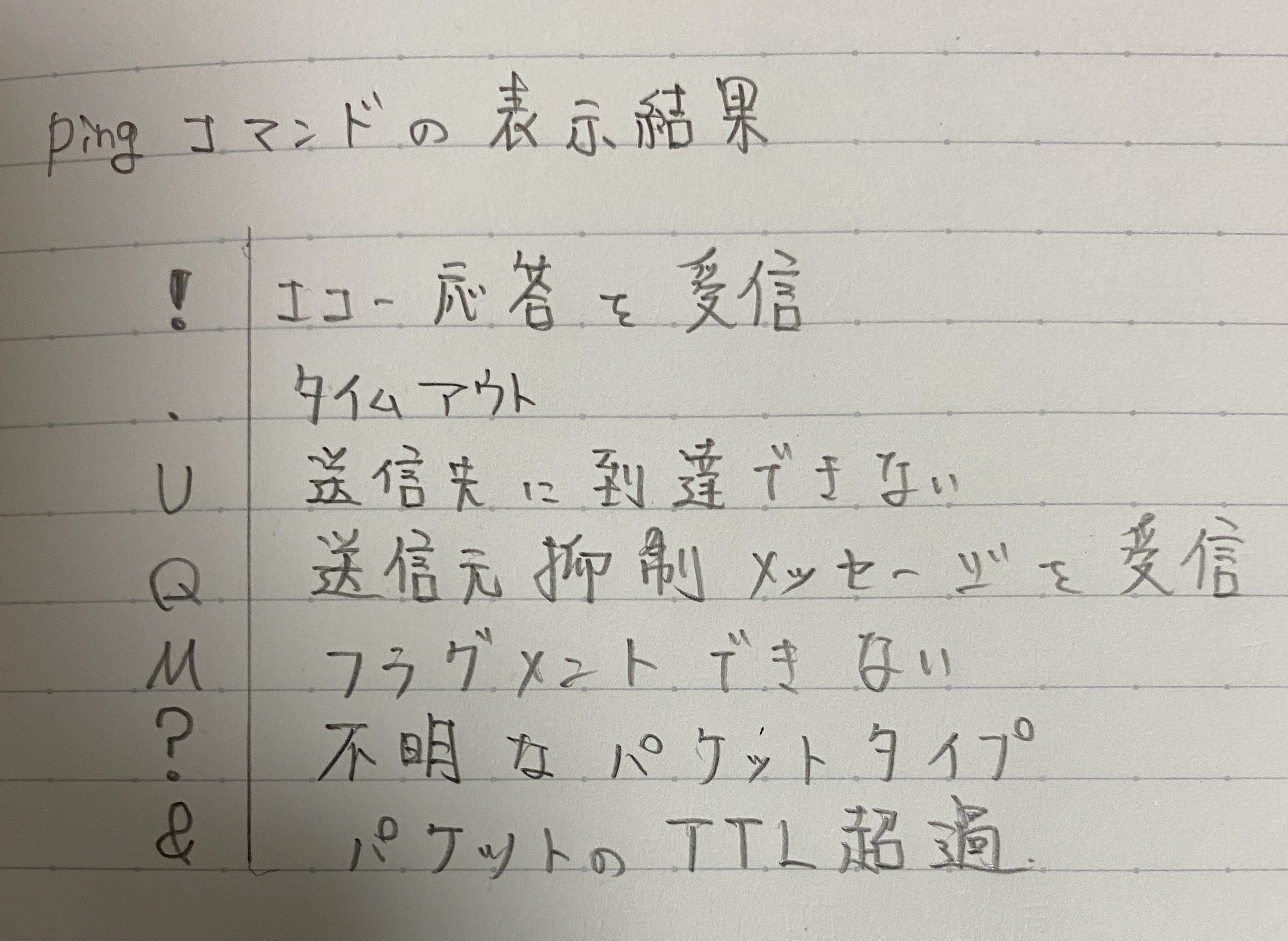 Ping　表示